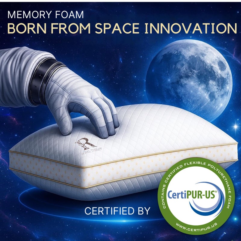 Royal Therapy Queen Memory Foam Pillow, Adjustable Shredded Odor-Free Pillow for Neck & Shoulder Pain Relief, Support for Back, Stomach, Side Sleepers, AirFlowPRO - Image 5